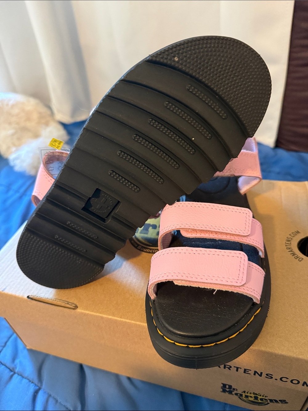 Dr. Martens Kids Pink Triple-Strap Sandals - Picture 2 of 3